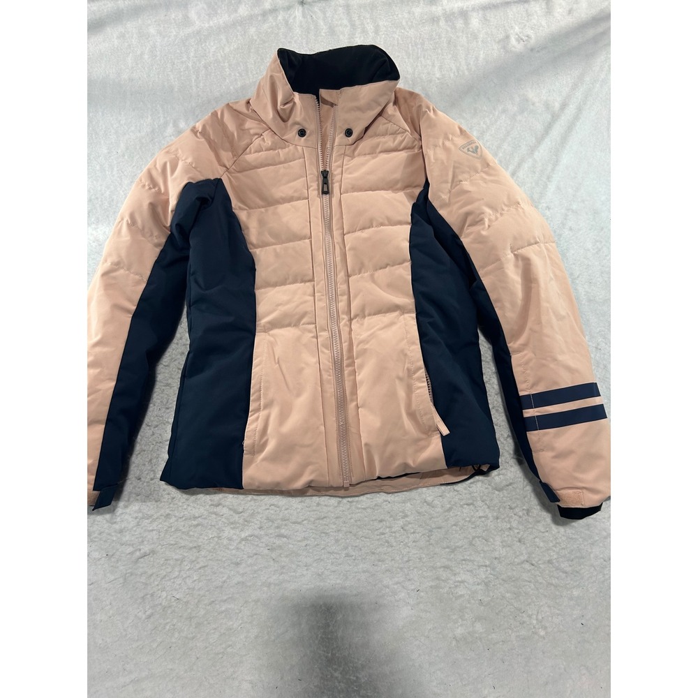 Rossignol Girls Pink Navy Blue Quilted Puffer Ski Jacket Size 14 Coat
